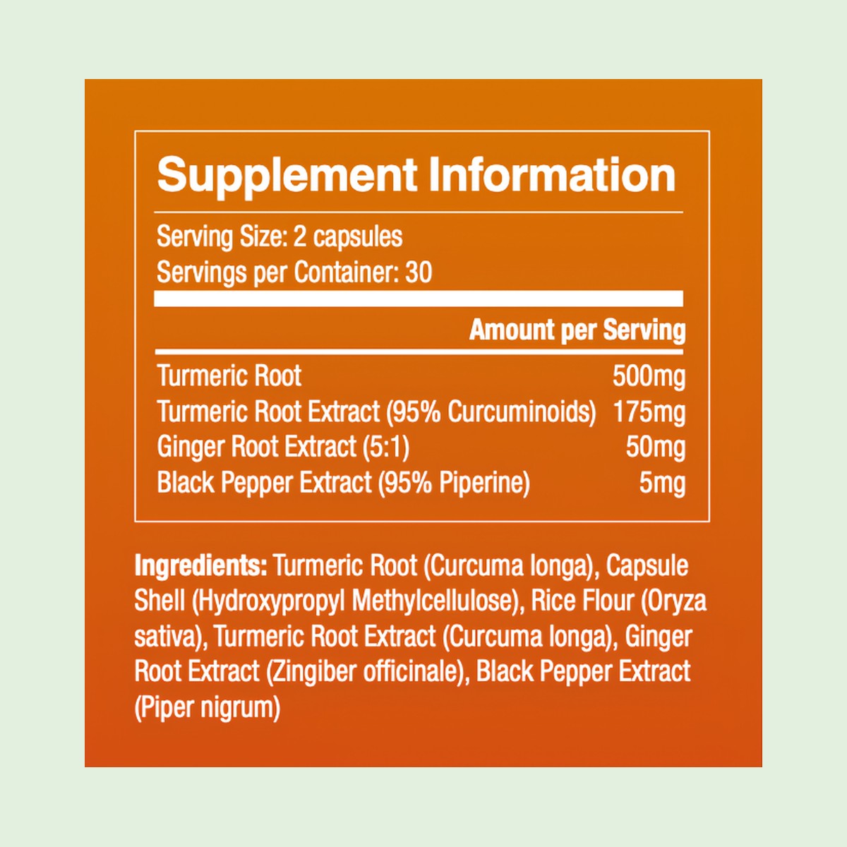 Priowell Turmeric Curcumin Complex supplement information
