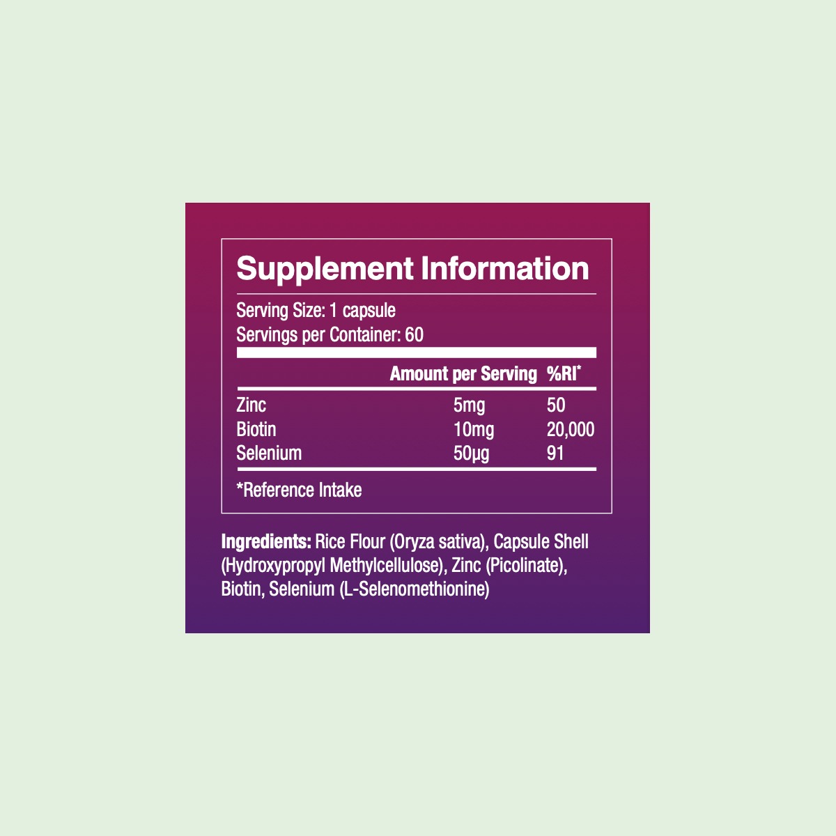 Priowell Hair Complex supplement information